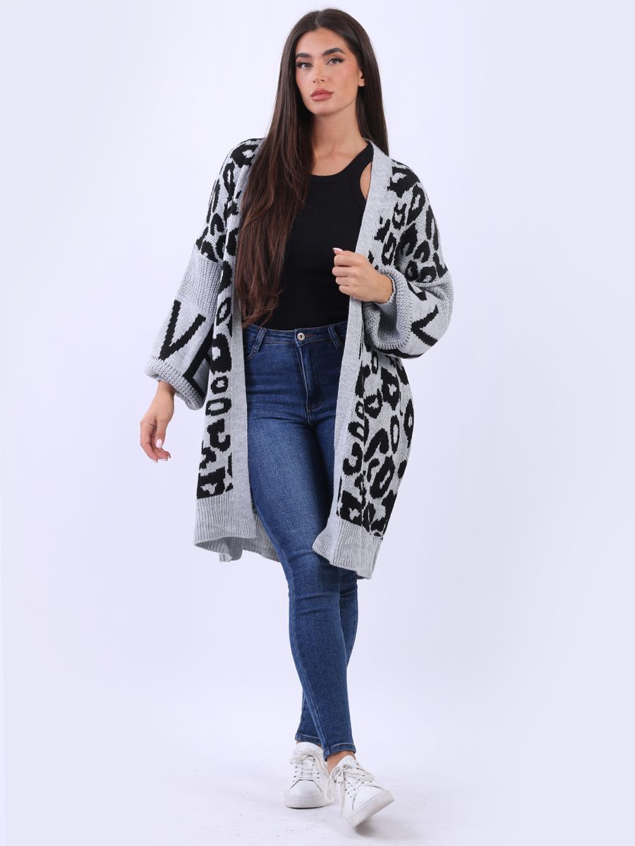 Plus Size Fuzzy Knitted Cardigan