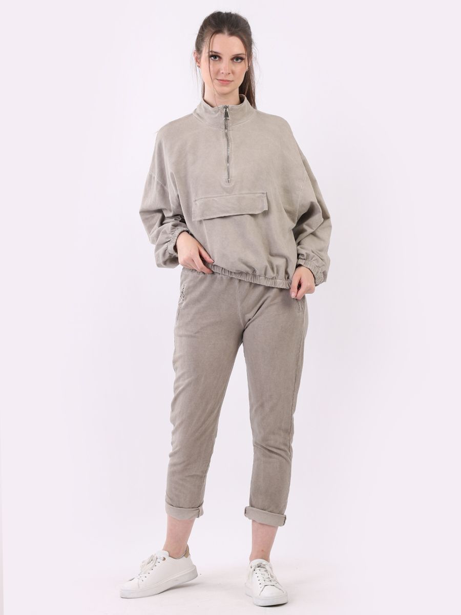 Cotton Lagenlook Cropped Pullover 