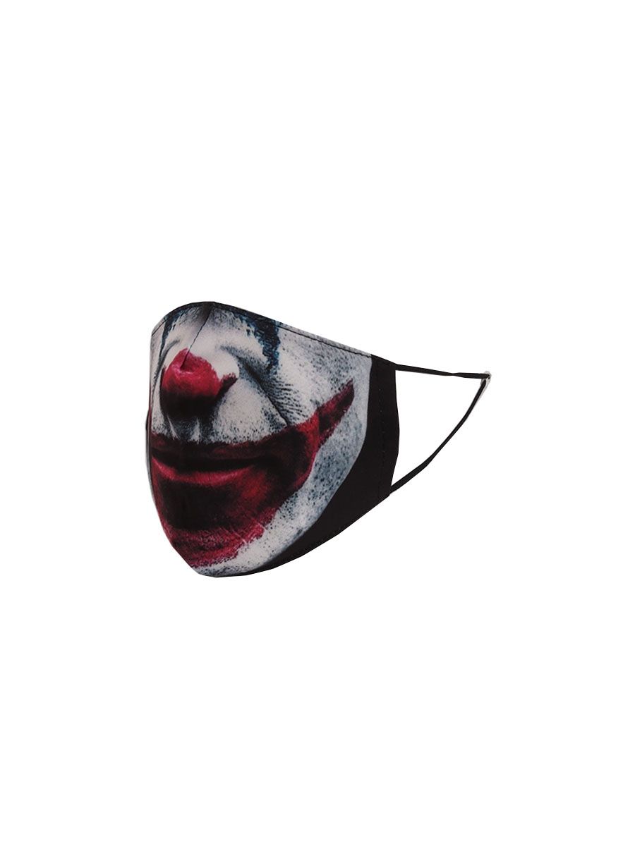 Made In Italy Joker Print Cotton Face Masks-Black