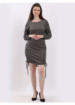 Italian All-Over Print Lagenlook Bodycon Comfy Velour Dress