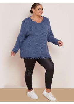 Plus Size Crochet Pattern Drop Shoulders Knitted Baggy Jumper