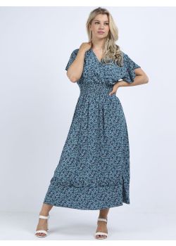 Italian Floral Print Lagenlook Boho Summer Maxi Dress