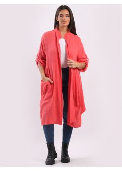 Italian Open Front Cotton Lagenlook Cardigan