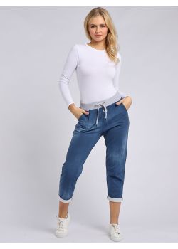Italian Plain Loose Pockets Cotton Ladies Trouser