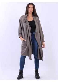 Plus Size Women Hooded Cotton Open Cardigan