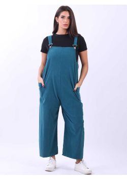 Plus Size Strappy Straight Leg Cotton Corduroy Oversized Jumpsuit