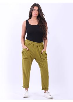 Italian Women Universal Fit Solid Cotton Sweat Pant