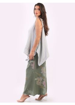 Made In Italy Floral Print Ladies Linen Palazzo Trouser