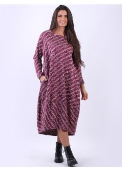 Plus Size Geometric Print  Lagenlook Dress
