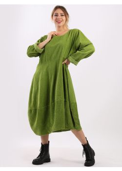 Made In Italy Ladies Cotton Corduroy Lagenlook Cocoon Dress