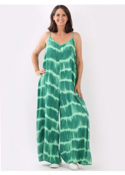 Plus Size Tie And Dye Cami Style Sleeveless Wide Leg  Jumpsuit