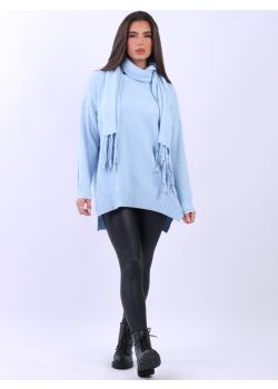 Women Chunky Cable Knit Cozy Baggy Scarf Jumper